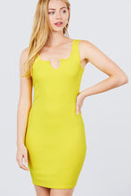 Load image into Gallery viewer, Sleeveless Deep Round V-shape Neck Heavy Rib Mini Dress
