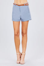 Load image into Gallery viewer, Front Slit Hem W/pocket And Belt Short Pants
