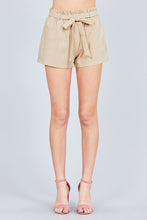 Load image into Gallery viewer, Paper Bag W/bow Tie Short Linen Pants
