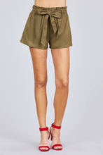 Load image into Gallery viewer, Paper Bag W/bow Tie Short Linen Pants

