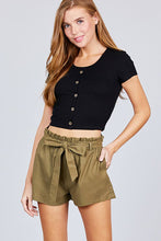 Load image into Gallery viewer, Paper Bag W/bow Tie Short Linen Pants
