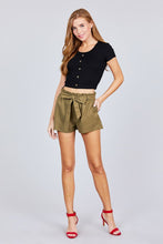 Load image into Gallery viewer, Paper Bag W/bow Tie Short Linen Pants
