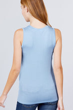 Load image into Gallery viewer, Sleeveless Round Neck Rayon Spandex Knit Top
