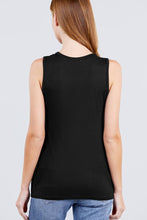 Load image into Gallery viewer, Sleeveless Round Neck Rayon Spandex Knit Top

