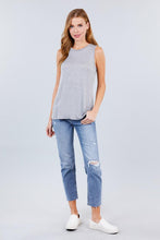 Load image into Gallery viewer, Sleeveless Round Neck Rayon Spandex Knit Top
