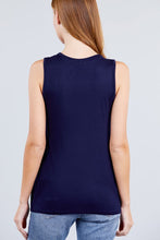 Load image into Gallery viewer, Sleeveless Round Neck Rayon Spandex Knit Top

