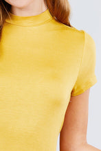 Load image into Gallery viewer, Short Sleeve Mock Neck Rayon Spandex Rib Top
