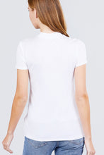 Load image into Gallery viewer, Short Sleeve Mock Neck Rayon Spandex Rib Top
