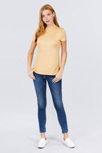 Load image into Gallery viewer, Short Sleeve Mock Neck Rayon Spandex Rib Top
