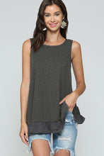 Load image into Gallery viewer, Sleeveless Back Lace Ruffle Detail Tank Top
