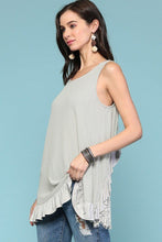 Load image into Gallery viewer, Sleeveless Back Lace Ruffle Detail Tank Top
