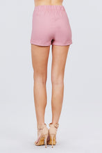 Load image into Gallery viewer, High Waist Button Detail Rolled Up Woven Short Pants
