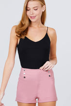 Load image into Gallery viewer, High Waist Button Detail Rolled Up Woven Short Pants
