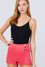 Load image into Gallery viewer, High Waist Button Detail Rolled Up Woven Short Pants

