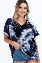Load image into Gallery viewer, Tie-dye Top Featured In A V-neckline And Cuff Sort Sleeves
