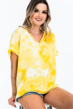 Load image into Gallery viewer, Tie-dye Top Featured In A V-neckline And Cuff Sort Sleeves
