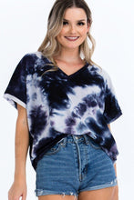 Load image into Gallery viewer, Tie-dye Top Featured In A V-neckline And Cuff Sort Sleeves
