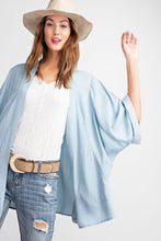 Load image into Gallery viewer, Soft And Lightweight Dolman Slvs Washed Denim Linen Look Open Cardigan
