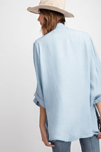 Load image into Gallery viewer, Soft And Lightweight Dolman Slvs Washed Denim Linen Look Open Cardigan
