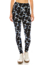 Load image into Gallery viewer, Long Yoga Style Banded Lined Abstract Printed Knit Legging With High Waist.
