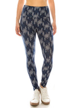 Load image into Gallery viewer, Long Yoga Style Banded Lined Multi Printed Knit Legging With High Waist
