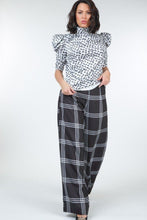 Load image into Gallery viewer, High Waist Plaid Print Wide Leg Pants
