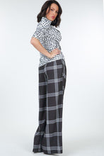 Load image into Gallery viewer, High Waist Plaid Print Wide Leg Pants
