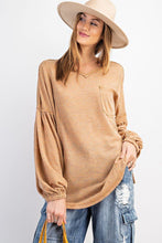 Load image into Gallery viewer, Bubble Slvs Multi Tone Light Hacci Sweater Top

