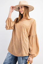 Load image into Gallery viewer, Bubble Slvs Multi Tone Light Hacci Sweater Top
