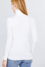 Load image into Gallery viewer, Long Sleeve With Metal Button Detail Turtle Neck Viscose Sweater

