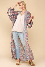 Load image into Gallery viewer, Mix-printed Open Front Kimono With Side Slits
