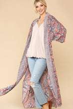 Load image into Gallery viewer, Mix-printed Open Front Kimono With Side Slits
