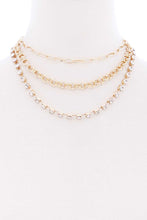 Load image into Gallery viewer, Three Layered Multi Metal Chain Necklace
