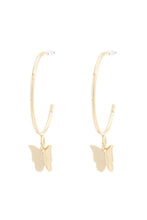 Load image into Gallery viewer, Butterfly Metal Dangle Hoop Earring
