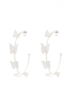 Load image into Gallery viewer, Butterfly Metal Open Hoop Earring
