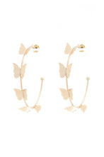 Load image into Gallery viewer, Butterfly Metal Open Hoop Earring
