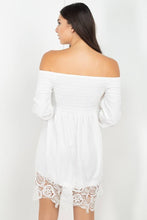 Load image into Gallery viewer, Smocking Off Shoulder Lace Dress
