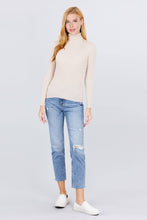Load image into Gallery viewer, Turtle Neck Viscose Rib Sweater
