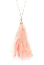 Load image into Gallery viewer, Metallic Stars Tulle Tassel Necklace
