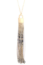 Load image into Gallery viewer, Snake Pattern Pu Leather Tassel Necklace
