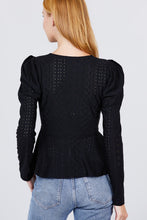 Load image into Gallery viewer, Surplice W/ribbon Tie Peplum Top
