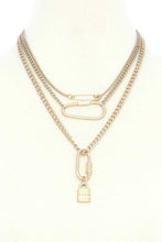 Load image into Gallery viewer, Lock Charm Metal Layered Necklace
