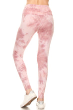 Load image into Gallery viewer, 5-inch Long Yoga Style Banded Lined Tie Dye Printed Knit Legging With High Waist.

