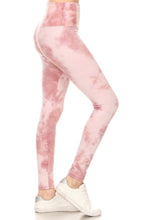 Load image into Gallery viewer, 5-inch Long Yoga Style Banded Lined Tie Dye Printed Knit Legging With High Waist.
