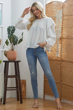 Load image into Gallery viewer, Draped Ruffle Longsleeve Top
