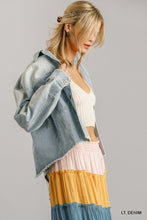 Load image into Gallery viewer, Denim Jacket Collar Button Down With Chest Pockets
