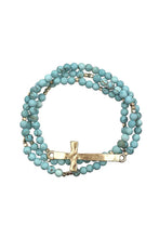 Load image into Gallery viewer, Multi Layer Bead Metal Cross Bracelet
