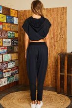 Load image into Gallery viewer, Hoodie Waist Adjustable Contrast Mesh Crop Top
