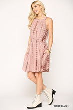 Load image into Gallery viewer, Tie Dye Halter Neck Waist Smocked Dress With Side Tie And Pockets
