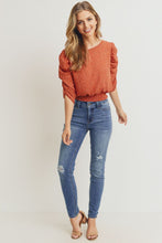 Load image into Gallery viewer, Smocked Band Top With Shirring Puff Sleeve
